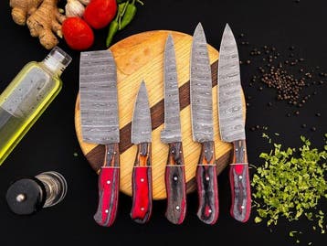 Keukenmes - Kitchen knife set - Lx 313 - Staal, Hout,