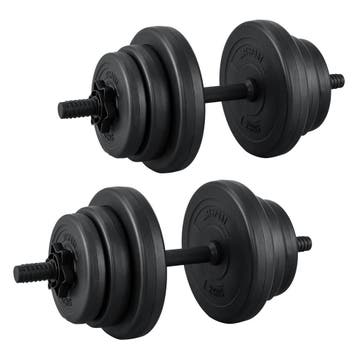 Halterset / Dumbells 20 kg - 2-delig - Zandgevuld, Sport en Fitness, Fitnessmaterialen, Verzenden, Nieuw