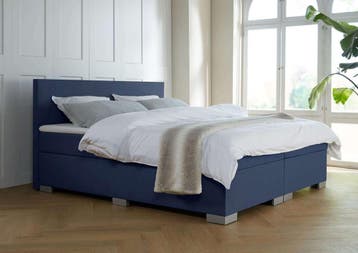 ACTIE! Boxspring Andorra 180 200 Blauw, 180 cm, 200 cm, Modern, Verzenden