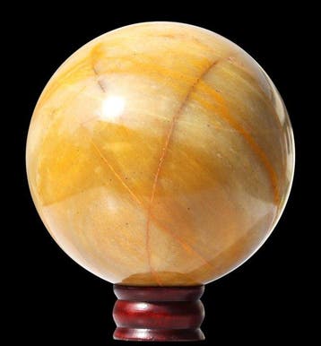 Grote 6,13 kg gele jaspisbol - India - 165 mm Bol - Hoogte: