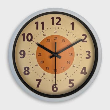 Moderne Stille Wandklok 8-inch met Oranje Patroon - Woonkame, Verzenden, Nieuw