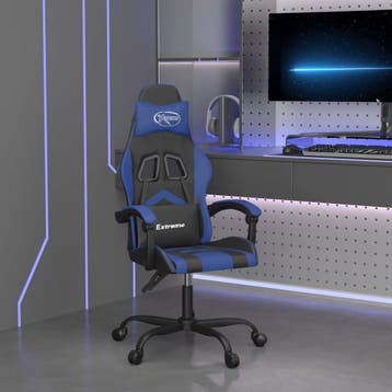 vidaXL Gamestoel kunstleer zwart en blauw, Verzenden, Nieuw, Blauw