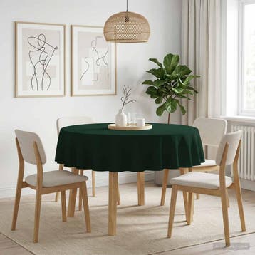 vidaXL Tafelkleed 5 st Rond Donkergroen Ø 140 cm Polyester, Verzenden, Nieuw