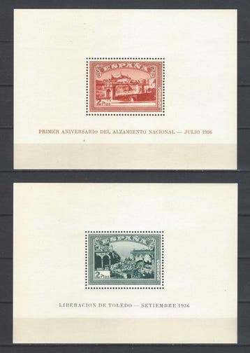 Spanje 1937 - Alzamiento Nacional HB - Edifil nº 836/37, Gestempeld