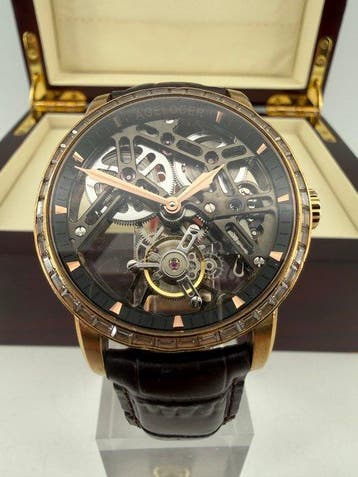 AGELOCER - Crystal bezel Free-Sprung Double-sided hollow, Nieuw