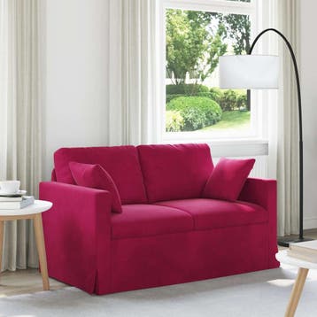 vidaXL Bank Wijnrood 138 x 78 x 80 cm Fluweel, Huis en Inrichting, Banken | Bankstellen, Verzenden, Nieuw, Stof, Minder dan 150 cm