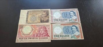 Nederland. - 4 Banknotes - Various Dates (Zonder