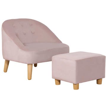 TRUUSK Kinderfauteuil Met Voetenbank - Comfortabele Sofa voo, Verzenden, Nieuw