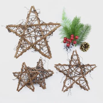 Handgemaakte Rotan Ster Krans Decoratie - 10/15/20cm - Kerst, Verzenden, Nieuw