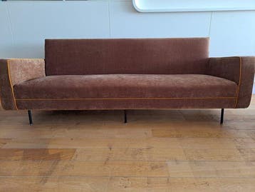 Knoll - Florence Knoll - Sofa - Fluweel, Staal - Herbekleed
