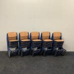 complete set 20 stuks schoolstoelen Presikhaaf (gele stip),, Ophalen of Verzenden, Gebruikt, Hout, Vijf, Zes of meer stoelen