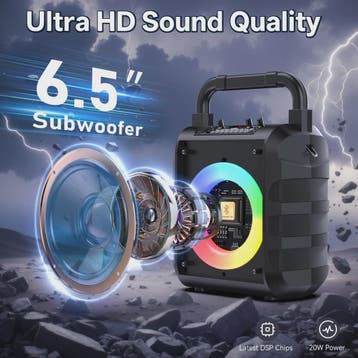 T18 Draagbare Bluetooth Speaker met Microfoon, LED Licht & K, Verzenden, Nieuw
