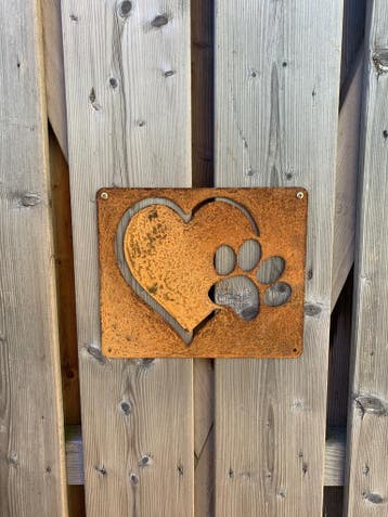 Pootafdruk hartje, Tuin en Terras, Tuinwanddecoratie, Verzenden, Nieuw