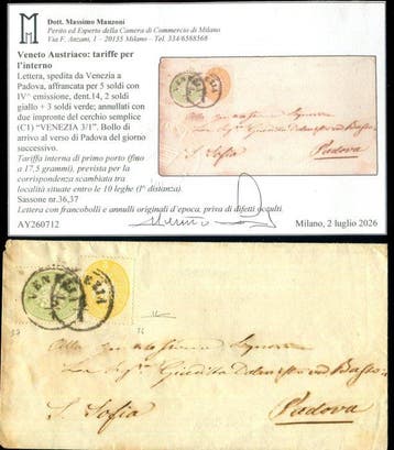 Italiaanse oude staten - Lombardije Venetië 1863 - 2 en 3, Postzegels en Munten, Gestempeld