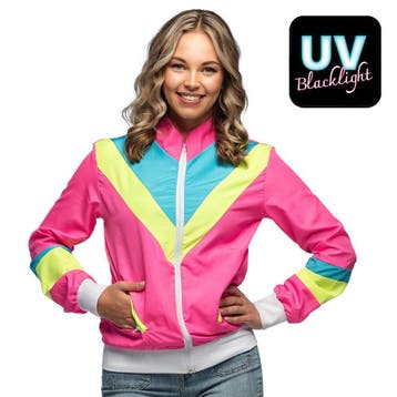 Neon Trainingsjas Roze, Verzenden, Nieuw, Feestartikel