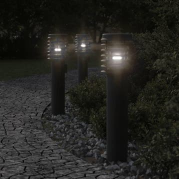 vidaXL Buitenvloerlamp met stopcontact 60 cm roestvrijstaal, Verzenden, Nieuw, Rvs, Vloerlamp