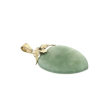 Gouden hanger met Jade (Hanger of bedel), Ophalen of Verzenden, Gebruikt, Goud, Overige merken
