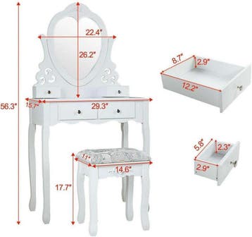 Kaptafel met Krukje | Klassiek | Beste Prijs, Huis en Inrichting, Ophalen of Verzenden, Nieuw, Klassiek