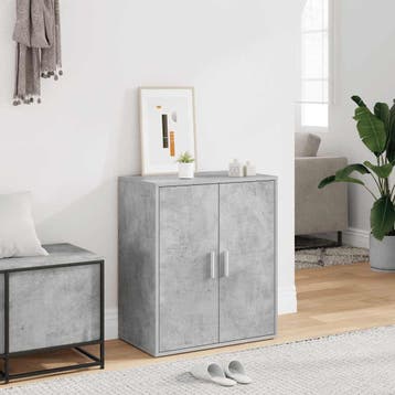 vidaXL Schoenenkast 60x35x70 cm bewerkt hout betongrijs, Huis en Inrichting, Verzenden, Nieuw