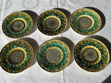 Bord (6) - Majolica (lood glazuur), Antiek en Kunst