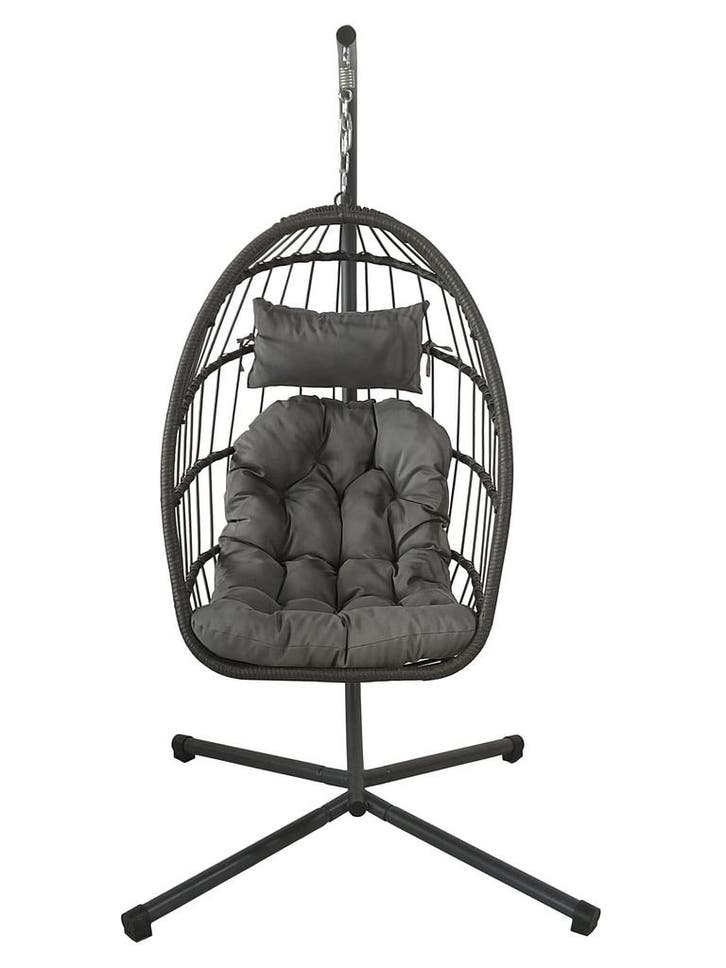 Egg Chair Compact Grijs | Scherpe Prijs | Laatste Stuks!, Tuin en Terras, Tuinstoelen, Inklapbaar, Nieuw, Rotan, Ophalen of Verzenden