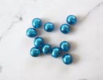 15 x Transparante DQ Glasparel – 10 mm – Kleur Teal –, Ophalen of Verzenden, Nieuw, Kraal