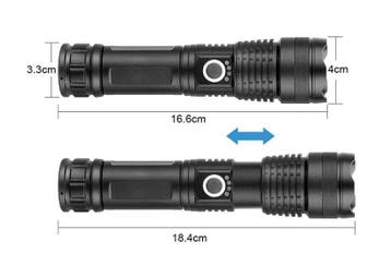 Krachtige LED Zaklamp Oplaadbaar Zoom 5 Lichtstanden, Verzenden, Nieuw