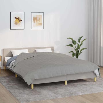 vidaXL Verzwaringsdeken 220x240 cm 15 kg stof grijs, Verzenden, Nieuw, Grijs