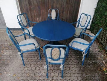 Thonet - Stoel (7) - Hout, Messing, stof