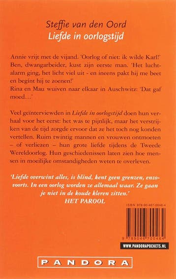 Liefde in oorlogstijd / Pandora pockets 9789046700464, Verzenden, Gelezen, Steffie van den Oord