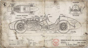 Artxlife - Ascari Ferrari F-500 Technical Drawing Archive, Nieuw