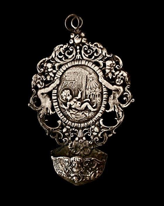 Decoratief ornament - Spanje - Waterbak van zilver, Antiek en Kunst, Kunst | Niet-Westerse kunst