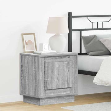 vidaXL Nachtkastje Grijs 44 x 34,5 x 45 cm Bewerkt hout, Minder dan 45 cm, Verzenden, Nieuw, Minder dan 55 cm