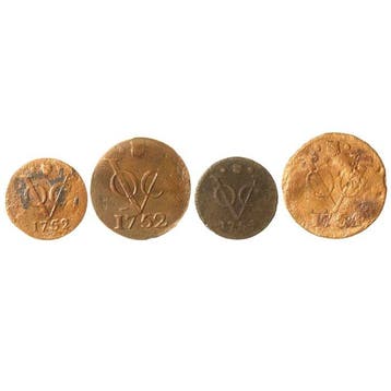 VOC - Utrecht. 1/2 & 1 Duit 1752 & 1754 (4 verschillende)