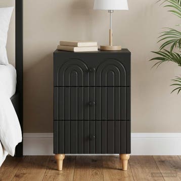 vidaXL Nachtkastje Zwart 43x 41 x 66,5 cm Bewerkt hout, Minder dan 45 cm, Verzenden, Nieuw, 55 tot 70 cm
