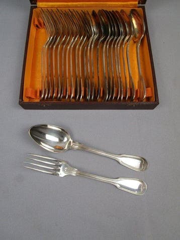 Christofle - Bestekset - Model: Chinon - Verzilverd - 12