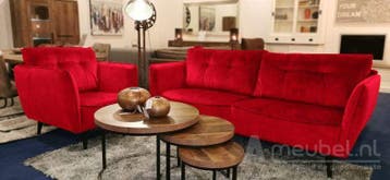 Bankstel Akker - rechte banken - Rood, Huis en Inrichting, Nieuw, Stof