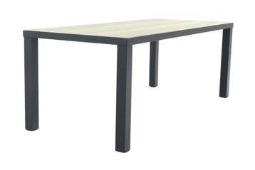 VDG Nola tuintafel 210x90 cm. - Antraciet/Houtlook, Verzenden, Nieuw, Rond, Overige materialen