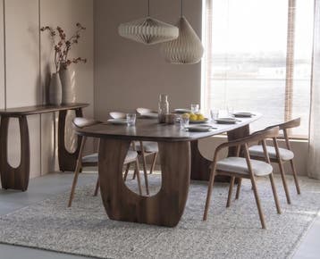 Eettafel Phoebe deens ovaal 230x110cm - japandi - bruin |, Huis en Inrichting, Tafels | Eettafels, Ophalen of Verzenden, Nieuw