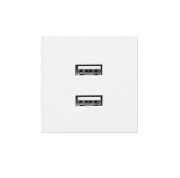 USB inbouwmodule - 2 poorten - 45 x 45mm - Wit, Ophalen of Verzenden, Nieuw