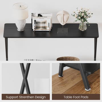 Smalle Console Tafel met Plank en Metaal Frame - Hal, Entree, Verzenden, Nieuw