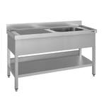 GGM Gastro | RVS spoeltafel ECO - 1400x700mm - met onderblad, Verzenden, Nieuw in verpakking, RVS Meubilair