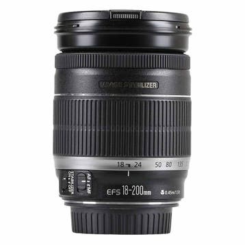 Canon EF-S 18-200mm f/3.5-5.6 IS met garantie, Gebruikt, Canon, Ophalen of Verzenden, Standaardlens