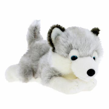 Husky puppy knuffel - pluche - grijs - 30 cm, Verzenden, Nieuw