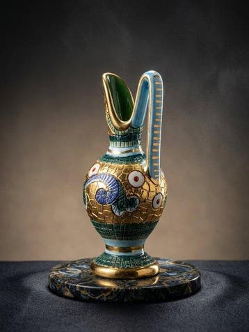 Deruta Gialletti Giulio - Vaas - mozaïek, goud, emaille -