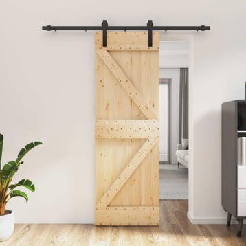 vidaXL Schuifdeur 70 x 210 cm Massief Grenenhout, Verzenden, Nieuw
