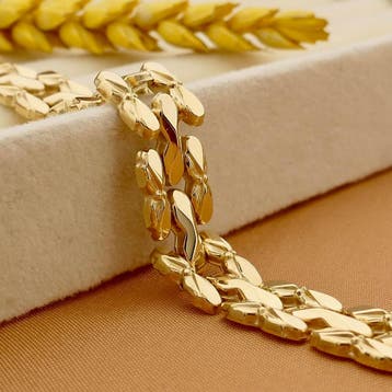 Gouden Bismarck schakelarmband, Ophalen of Verzenden, Gebruikt, Goud, Goud