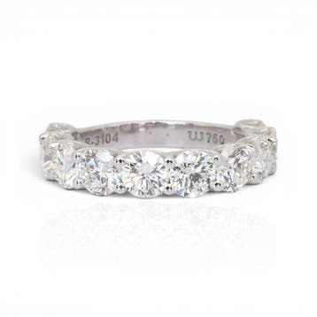 Ring - 18 karaat Witgoud - 4.22ct. tw. Diamant (Natuurlijk), Nieuw