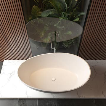 Wiesbaden Waive Vrijstaand Ligbad - 160x95cm - Solid Surface, Ophalen of Verzenden, Nieuw