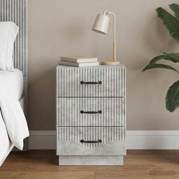 vidaXL Nachtkastje met lade Betongrijs 43 x 41 x 63,5 cm, Minder dan 45 cm, Verzenden, Nieuw, 55 tot 70 cm